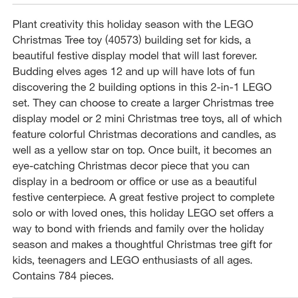 NIB LEGO Christmas Tree Building Set 40573 - Picture 3 of 6